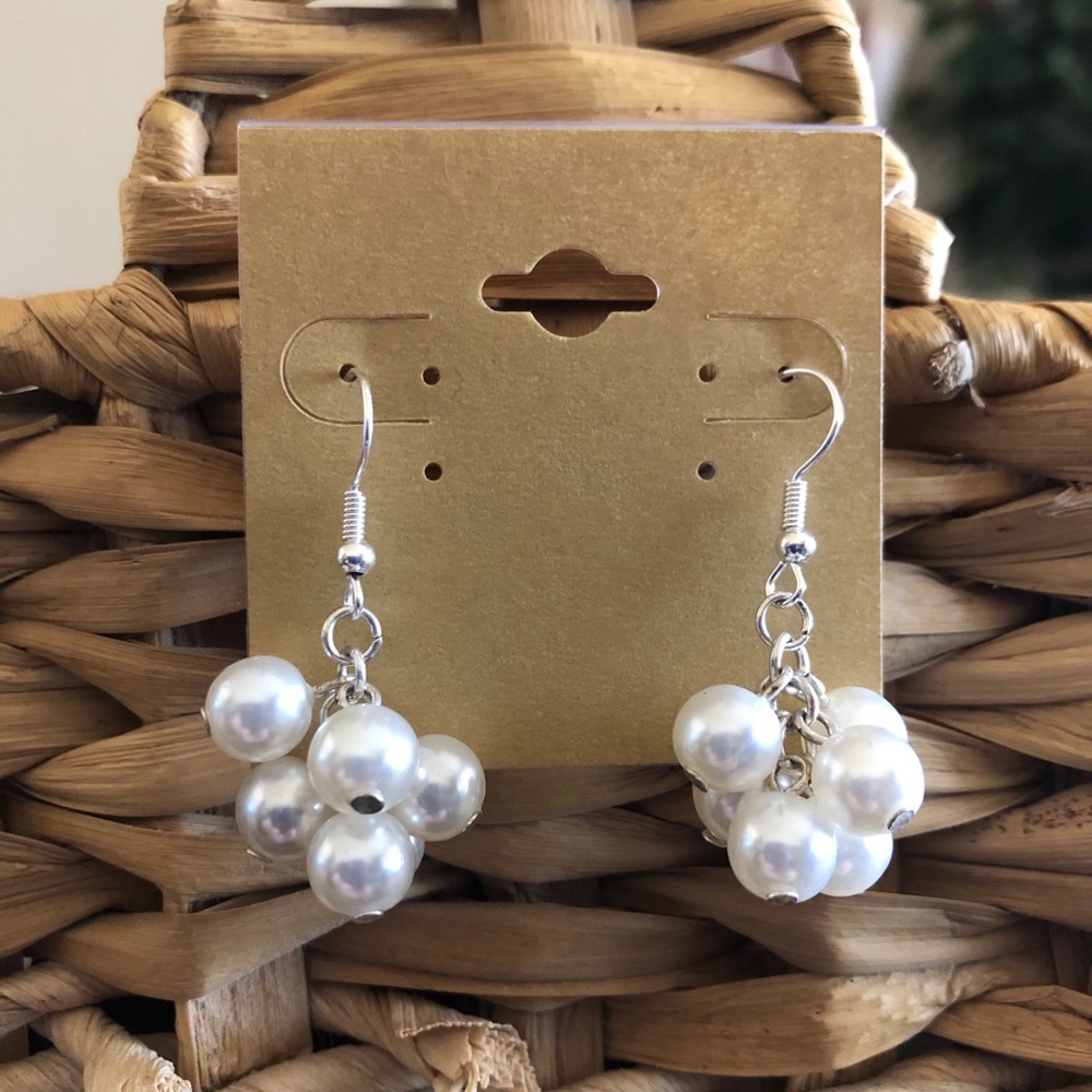 Vintage repurpose Pearl cluster earrings